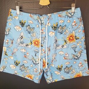 Culprit Men's Butterfly Military Mayhem Print Swim Shorts Butterflies Sz XL NWOT